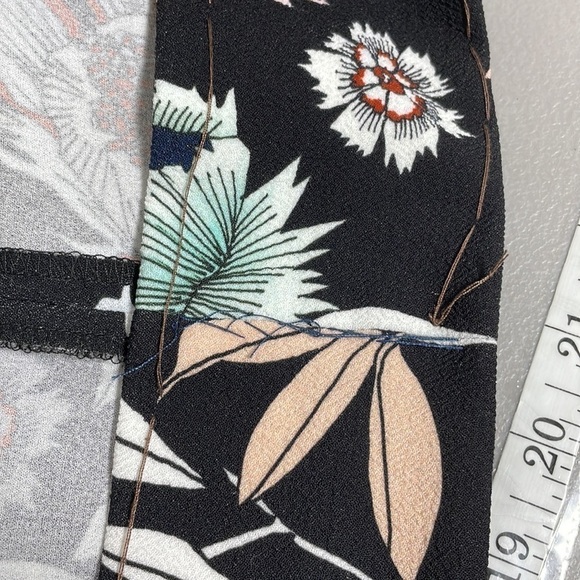 Topshop Mini Dress Tunic Floral Sheer Panel Black Pink Size 0 - Picture 9 of 12